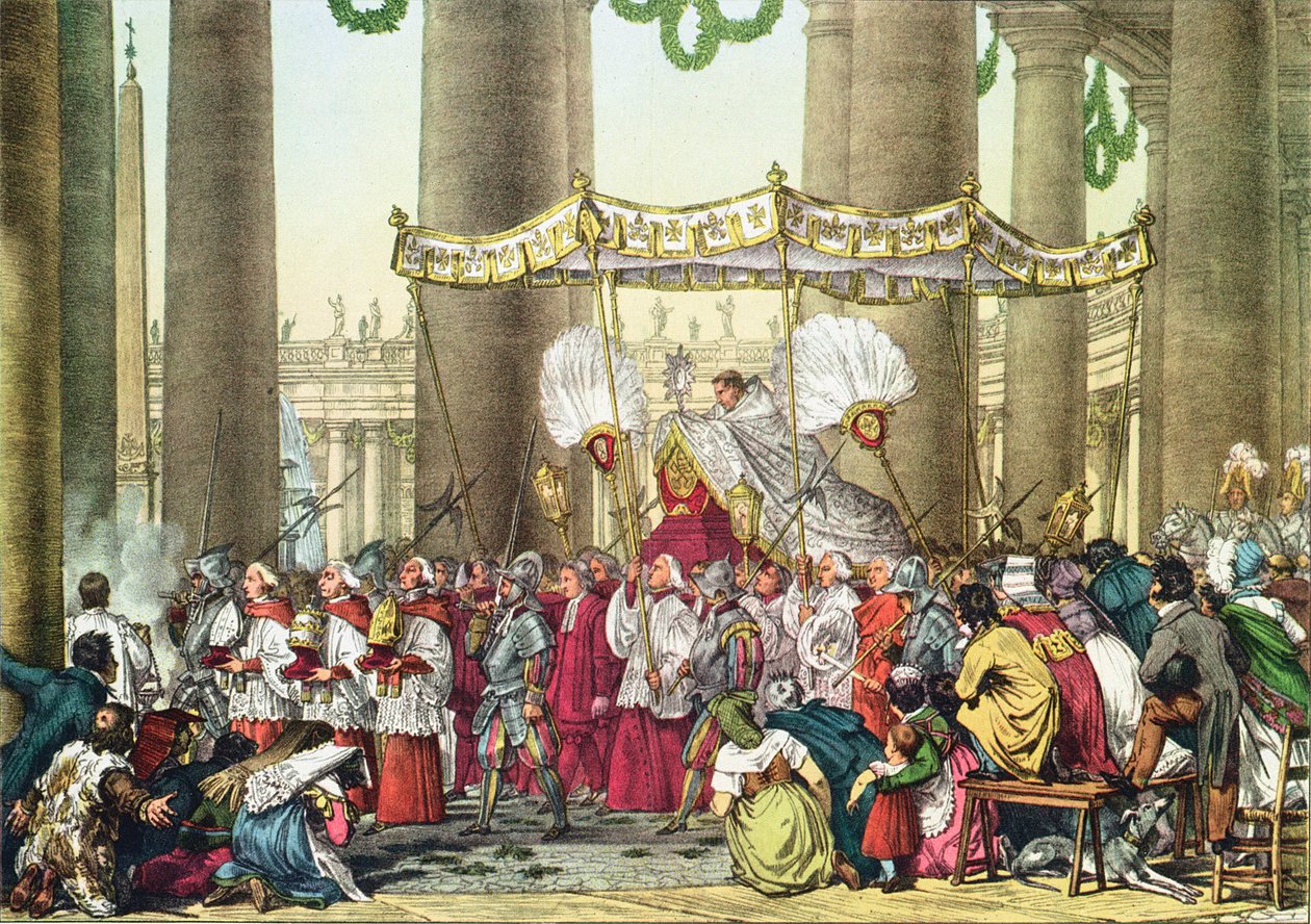 フランソワアレクサンドル悪役（1798-1884）によって彫刻されたコーパスクリスティの饗宴の教皇行列 作： アントワーヌジャンバプティストトーマス