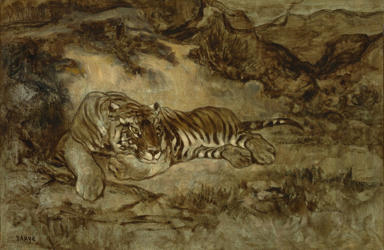 Tiger at Rest、1850-70年頃 作： アントワーヌルイバリー