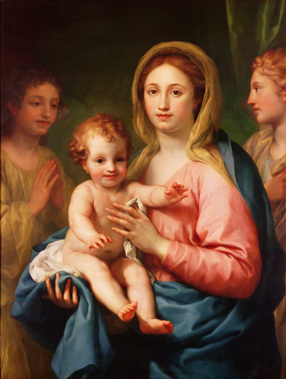 マドンナと二人の天使の子供、1770-73 作： アントン・ラファエル・メングス
