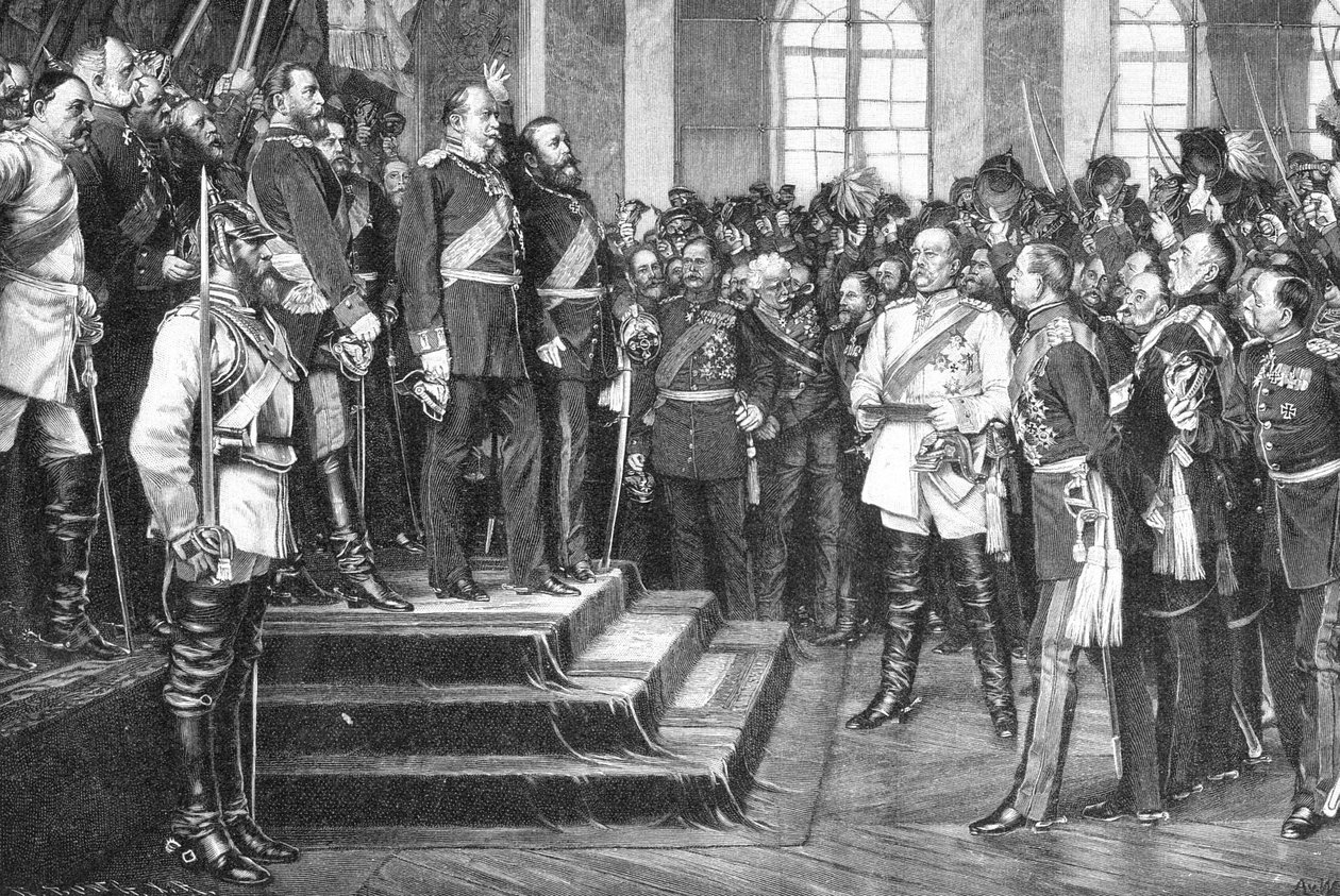 1871年のドイツ帝国のベルサイユルン宣言 作： アントン・アレクサンダー・フォン・ヴェルナー