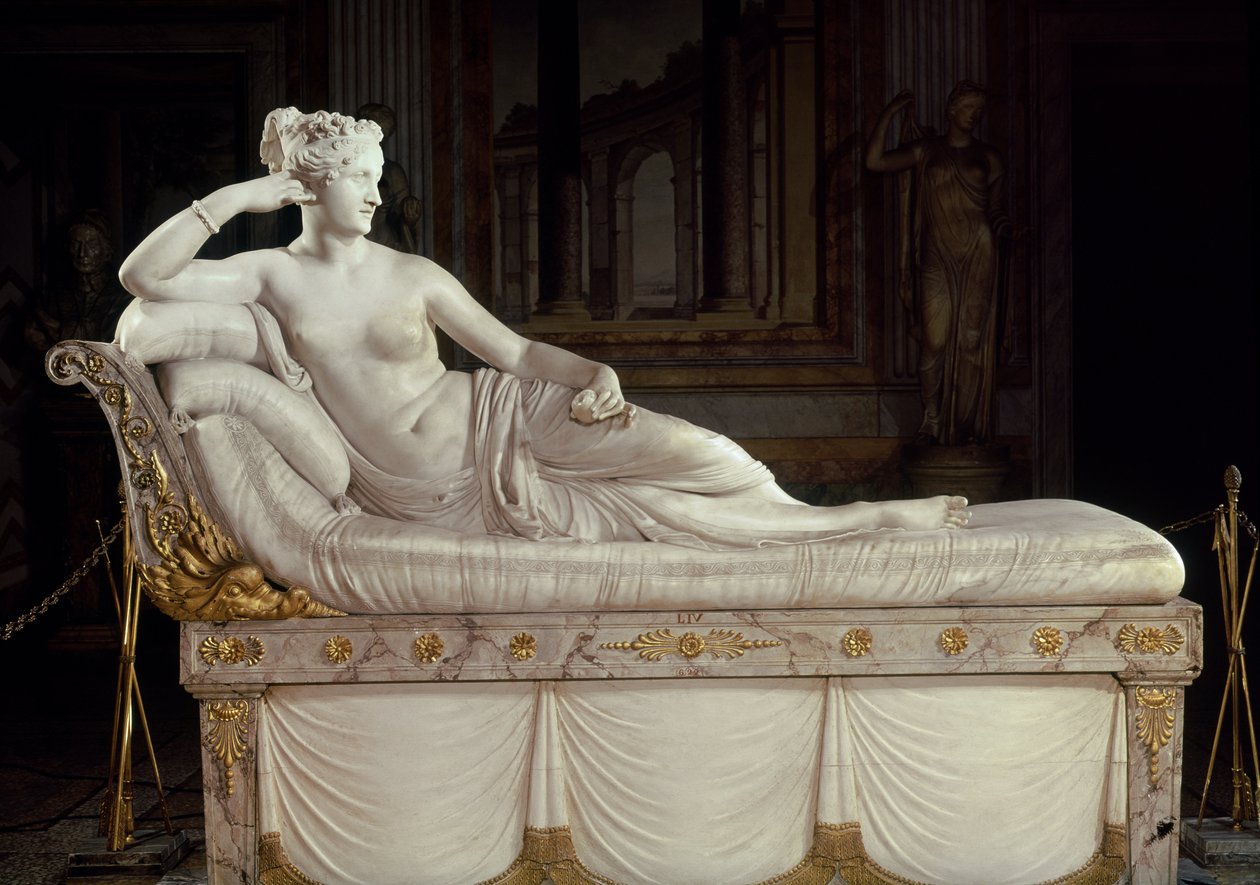 ポーリン・ボナパルト（1780-1825）、ヴィーナス・トライアンファント、1805-08年頃（大理石） 作： アントニオ・カノーヴァ