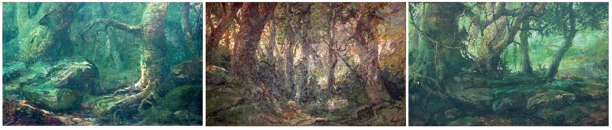 故郷の三連祭壇画：朝、正午、夕方.nポルトガル語：故郷の三連祭壇画：夜明け、正午、夕方.n 作： アントニオ・パレイラス