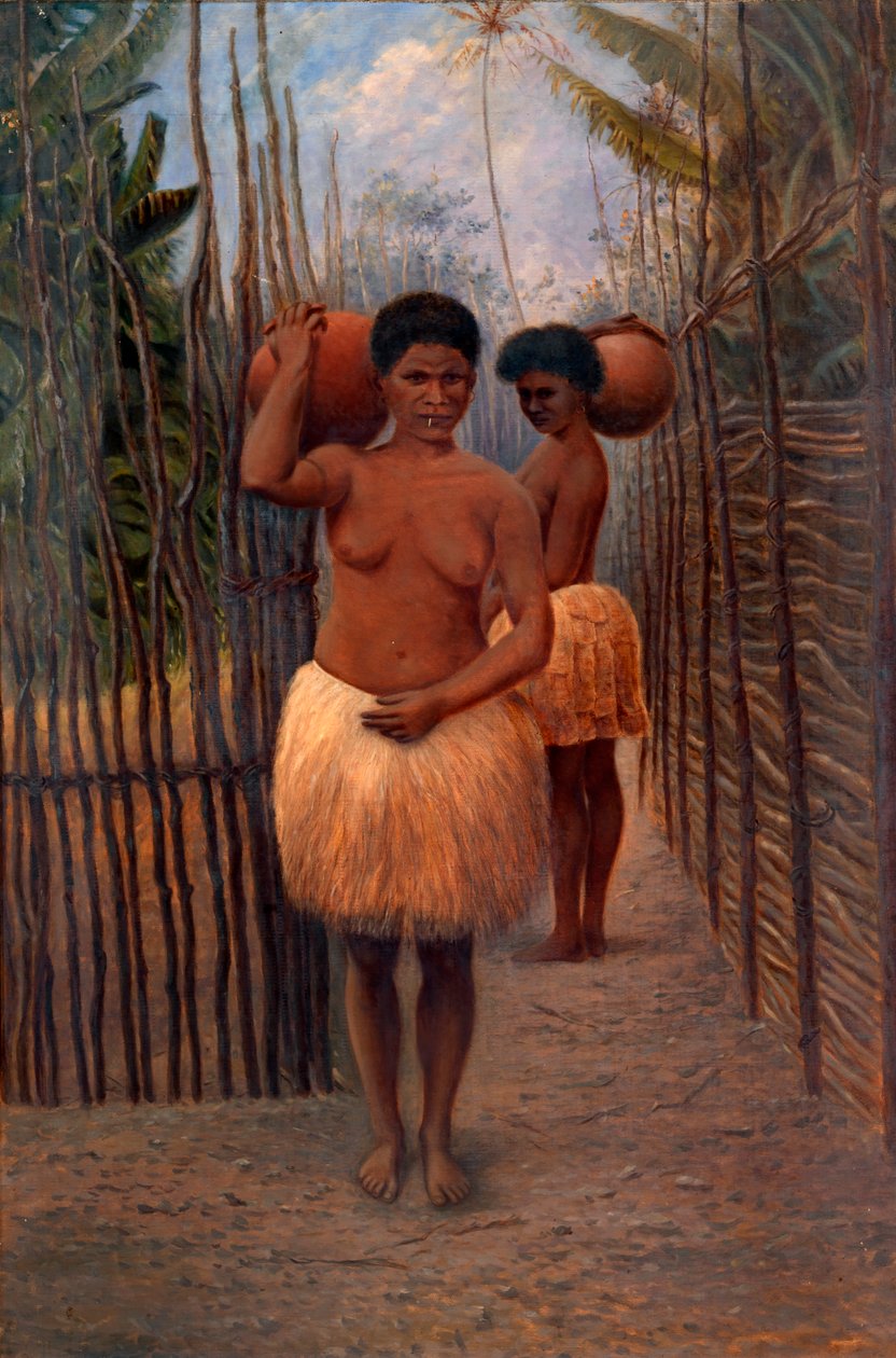 パプアの女性、こする. 1890-1899. 作： アントニオ・ゼノ・シンドラー