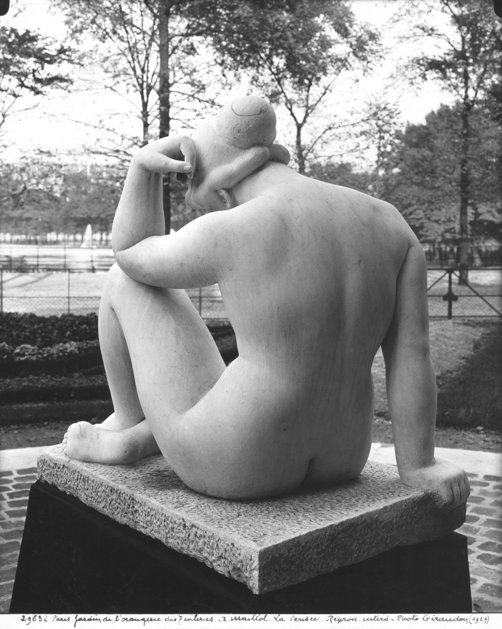 1923年（253097も参照）の後ろから見た地中海または思想（大理石） 作： アリスティド・マイヨール