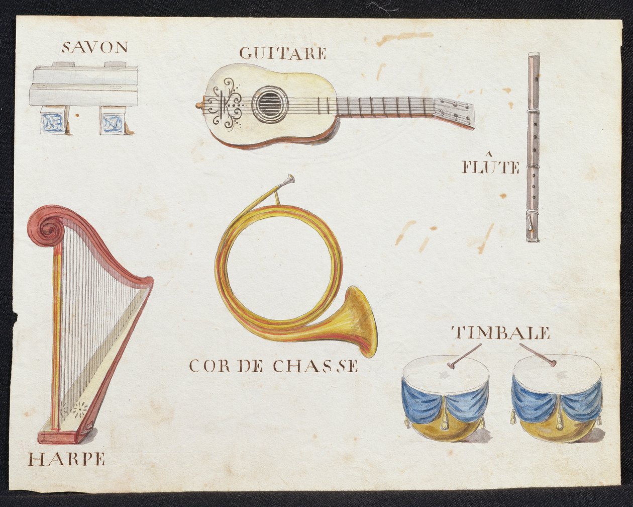 「1814年のフランスのアルファベットの本」からのイラスト、パブ。チャールズプラントファインアーツ、1814年 作： アルノー・ド・ボーリガード