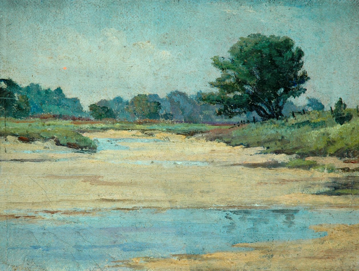 Walberswick（未伸張のキャンバスに油彩） 作： アーノルド・プリーストマン