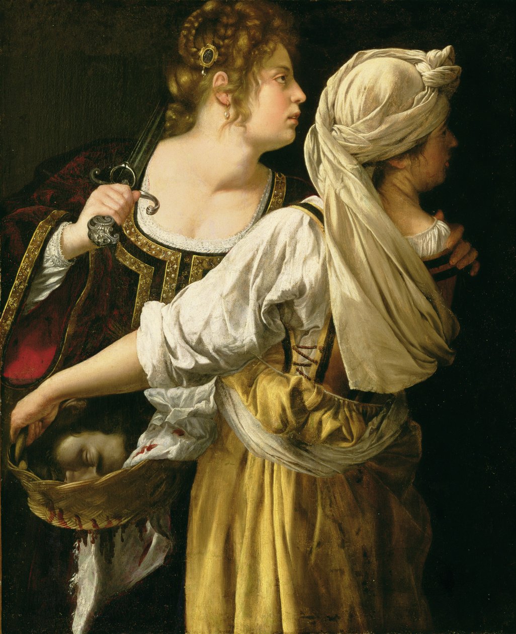 ジュディスと彼女のしもべ（キャンバスに油彩） 作： Artemisia Gentileschi