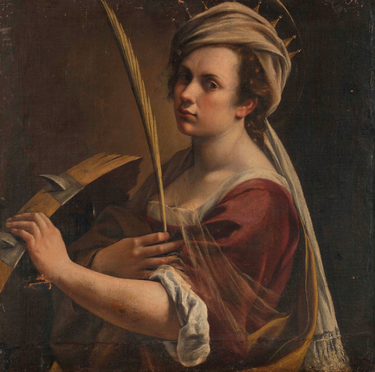 アレクサンドリアの聖カタリナとしての自画像 作： Artemisia Gentileschi