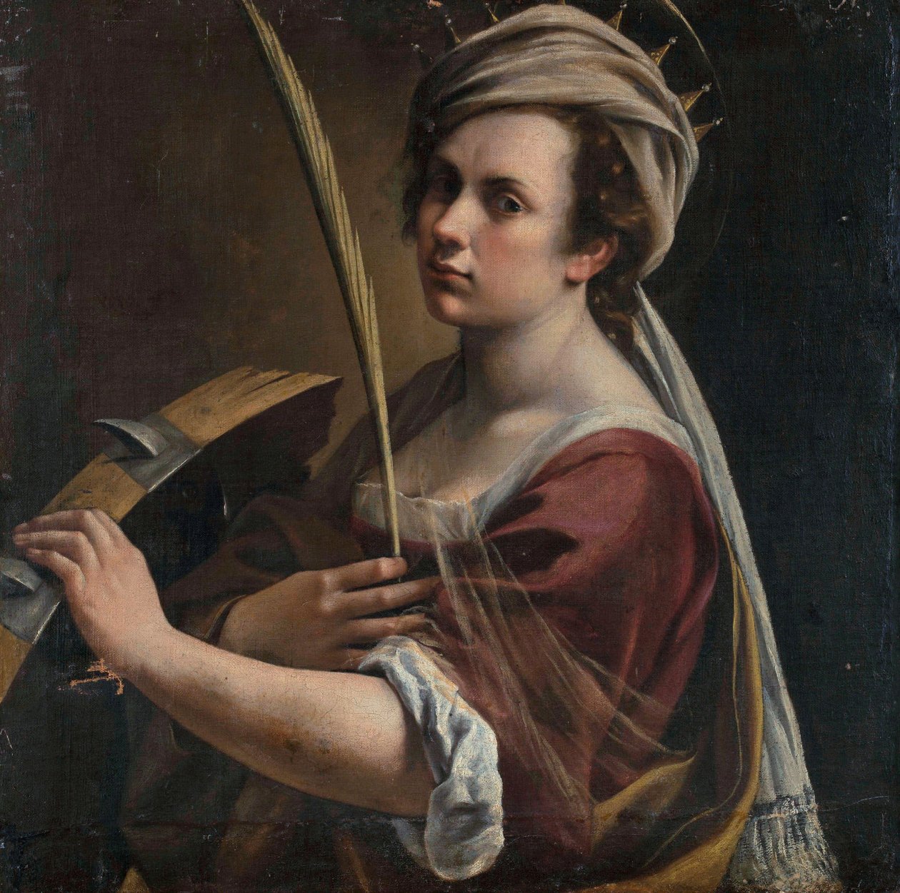 アレクサンドリアの聖カタリナとしての自画像 作： Artemisia Gentileschi
