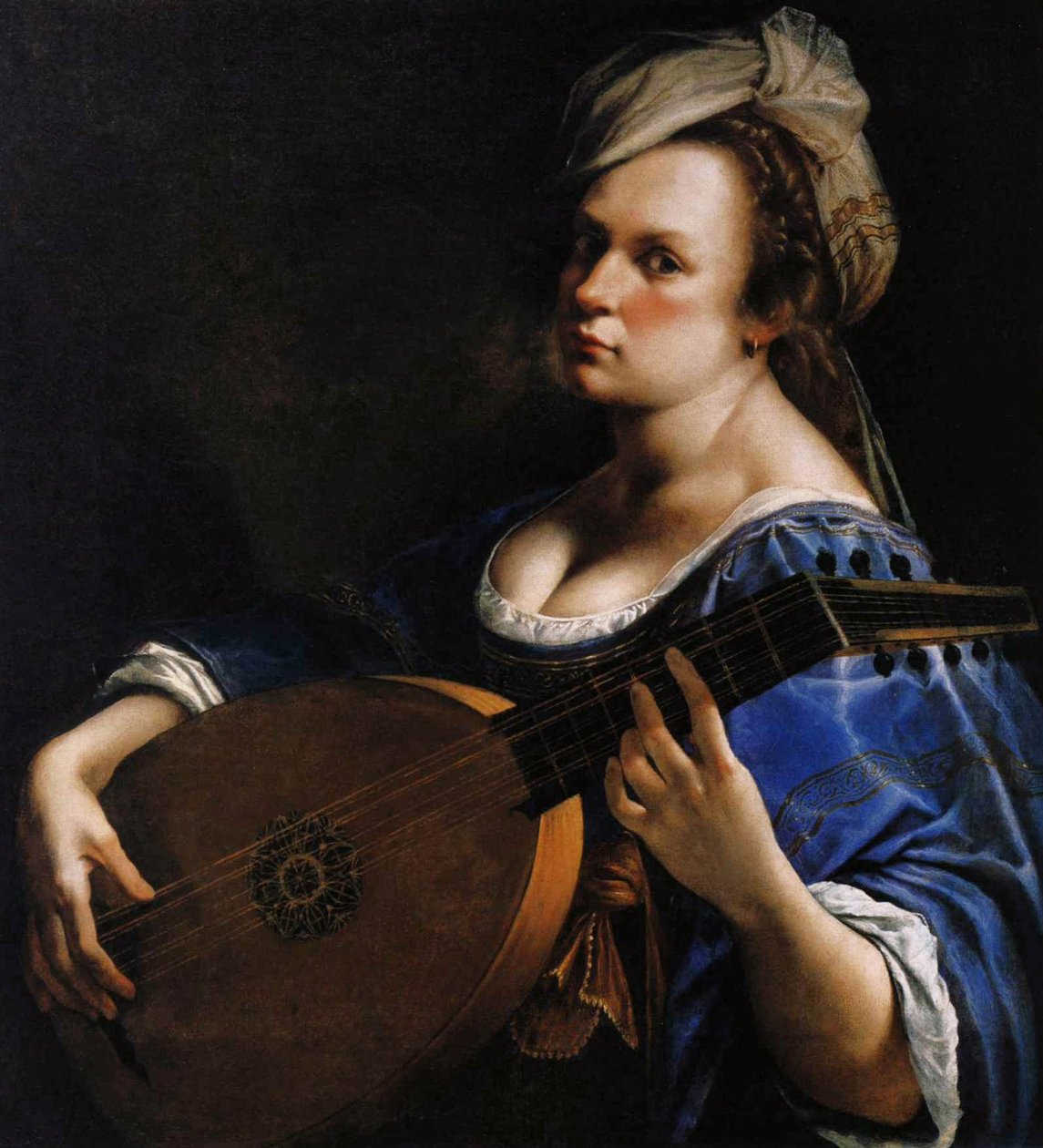 リュート奏者としての自画像、1615-18年 作： Artemisia Gentileschi