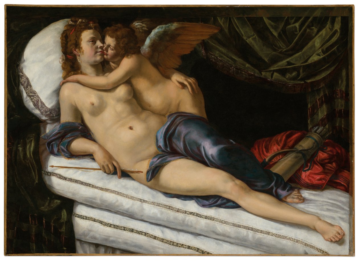 ヴィーナスとキューピッド 作： Artemisia Gentileschi