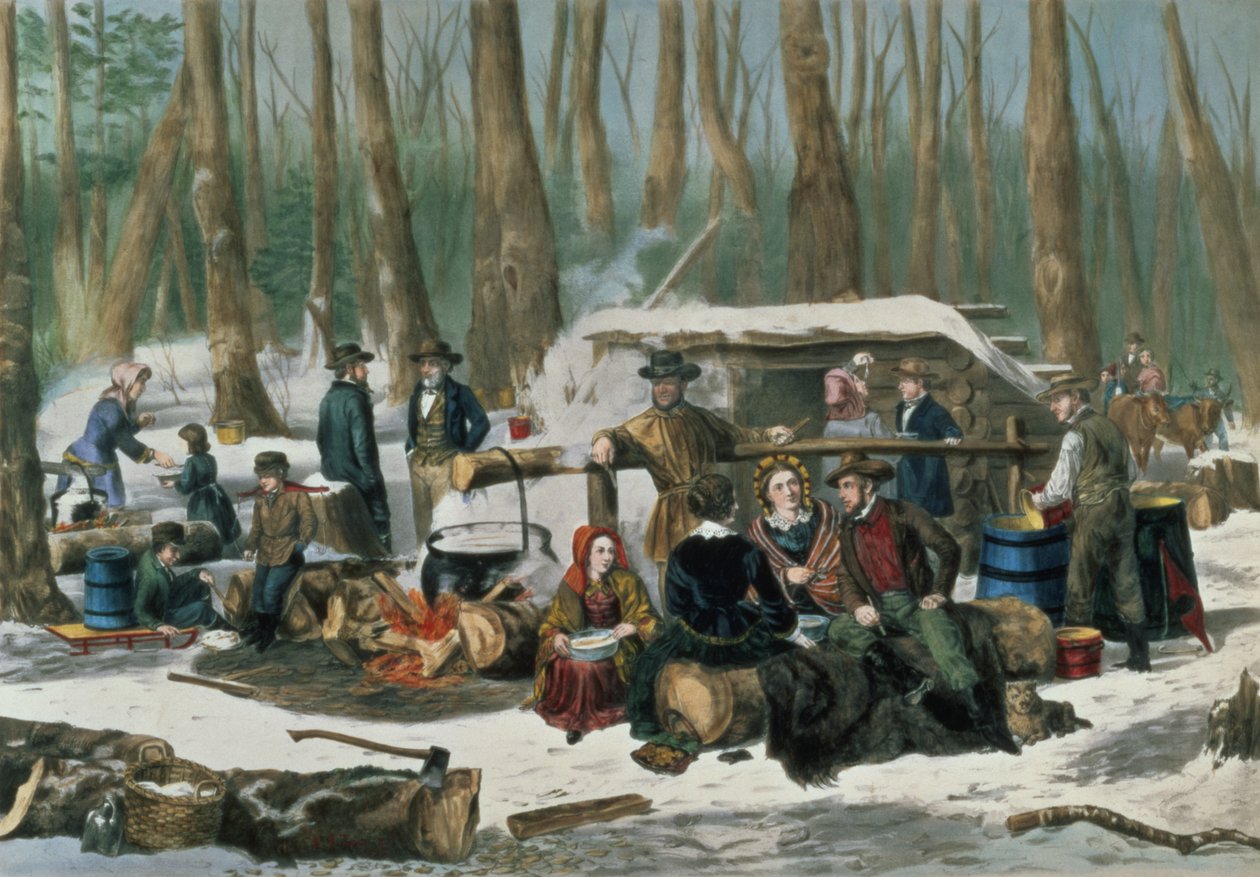 ナサニエルキュリアー（1813-1888）1856によって刻まれたアメリカの森のシーン 作： アーサー・フィッツウィリアム・テイト