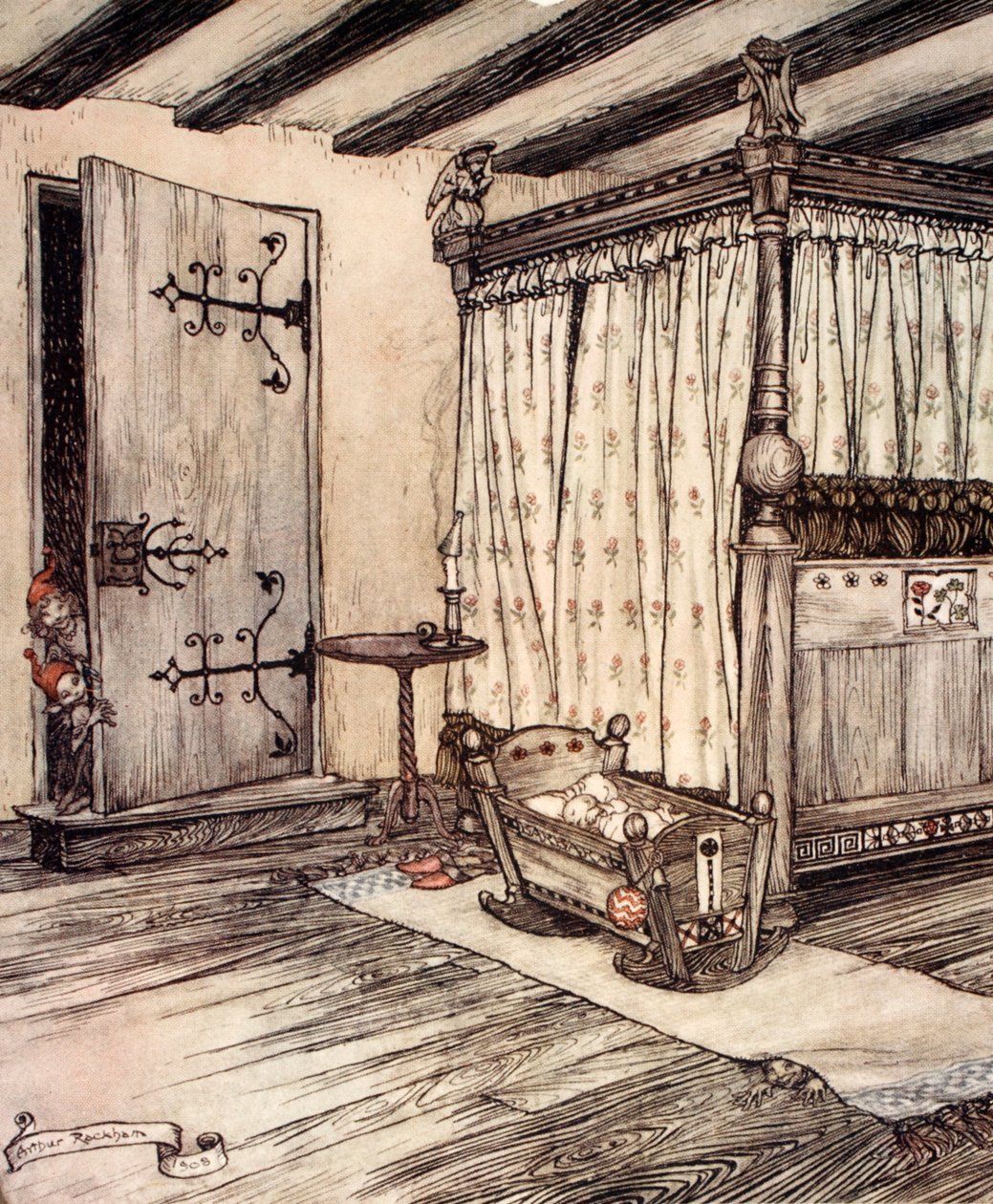 ..ほとんどの妖精の時間、ウィリアム・シェイクスピア作「真夏の夜の夢」、1908年のイラスト 作： アーサー・ラッカム