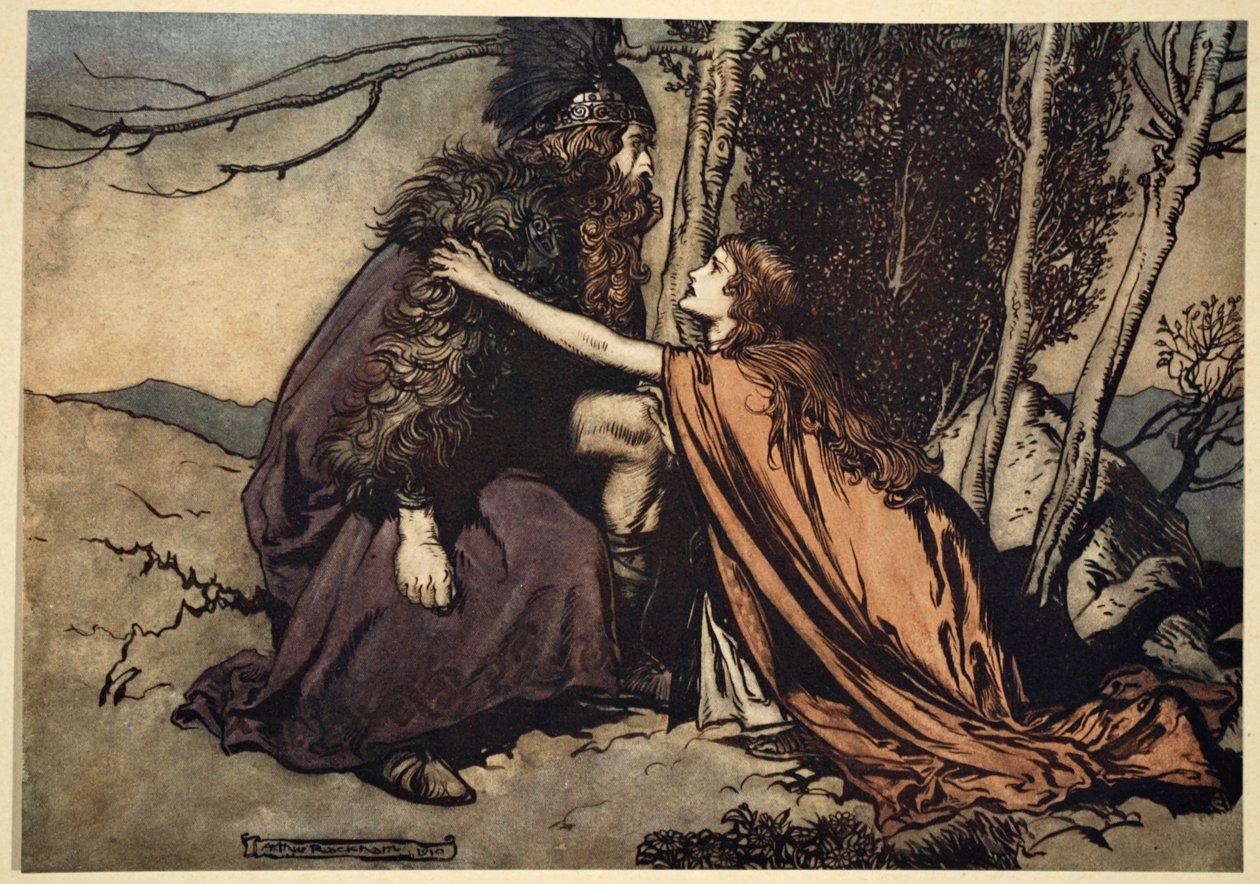 &39;お父さん！お父さん！ 1910年の「ラインゴールドとヴァルキリー」からの挿絵 作： アーサー・ラッカム