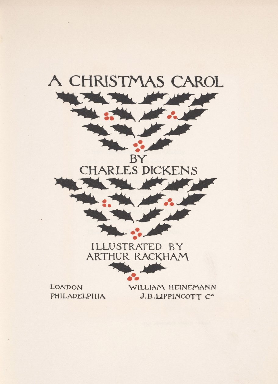 タイトルページ-クリスマスキャロル、1915 作： アーサー・ラッカム