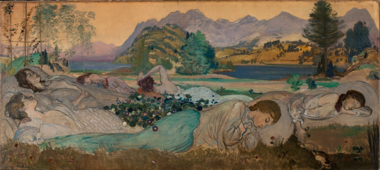 睡眠は彼らに完璧である、1908 作： アーサー・ボウエン・デイビス