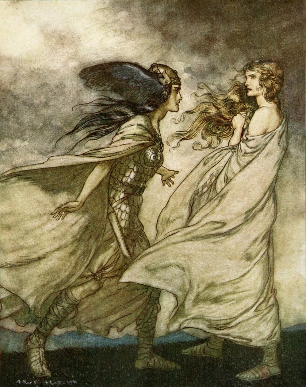 神々の黄昏 - Göttterdämmerung 作： アーサー・ラッカム