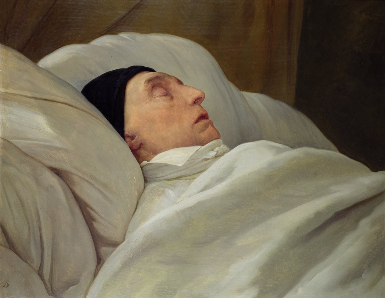 マリー・ジョセフ（1757-1834）死のベッドにいるラファイエット侯爵 作： アリー・シェファー