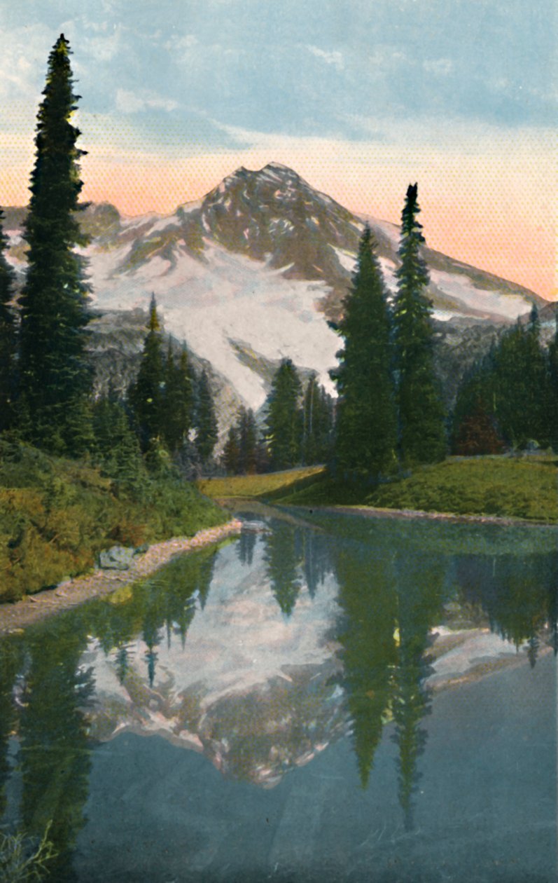 レーニア山と反射湖、c1916 作： アサヘル・カーティス