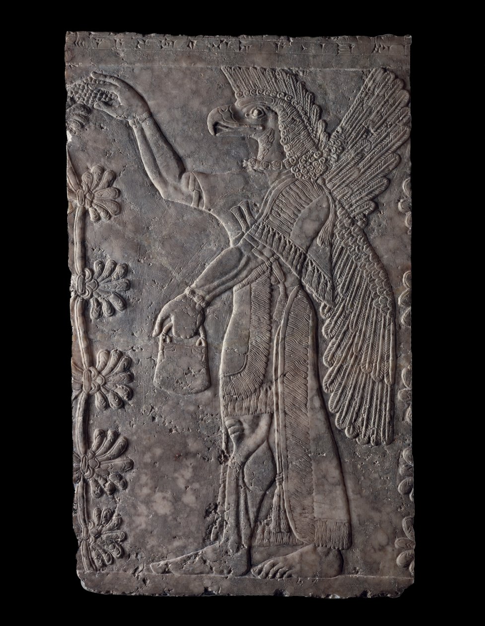 イーグルヘッズ付き翼図、紀元前875-60年（石膏） 作： アッシリア人