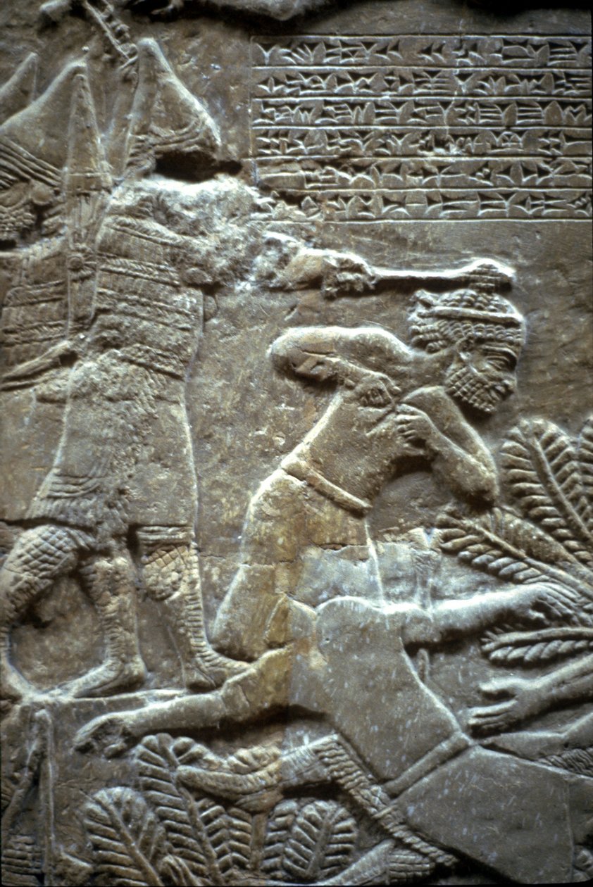 ティルトゥバの戦いでのアシュルバニパル、紀元前650〜620年 作： アッシリア人