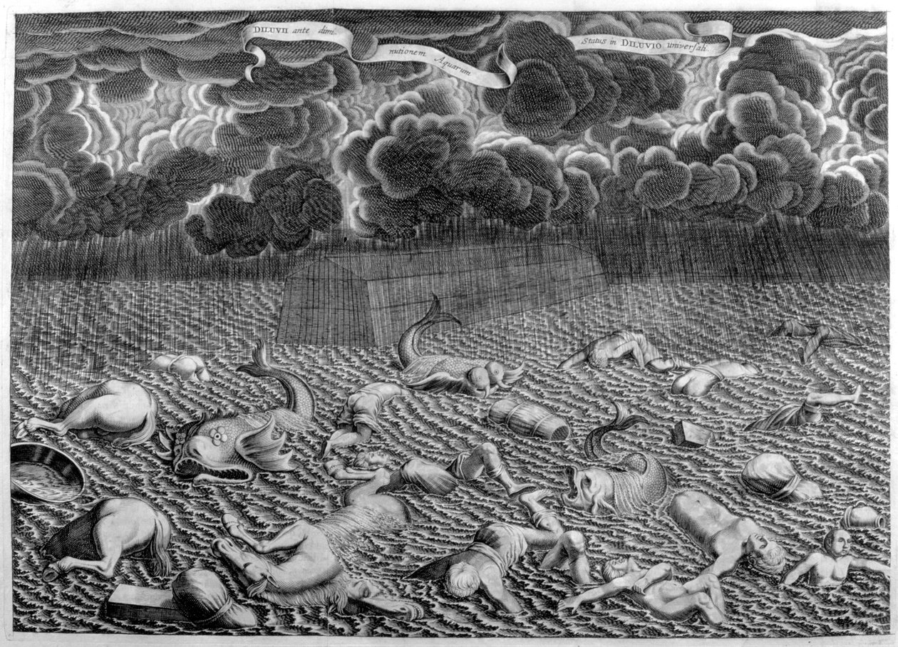 大洪水の情景、1675年 作： アタナシウス・キルヒャー