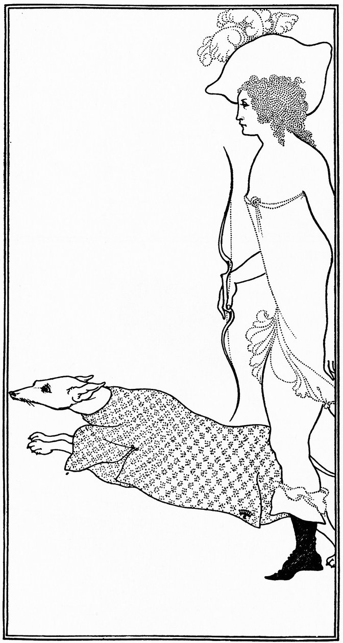 猟犬のいるカリドンのアタランタ、1896年 作： オーブリービアズリー