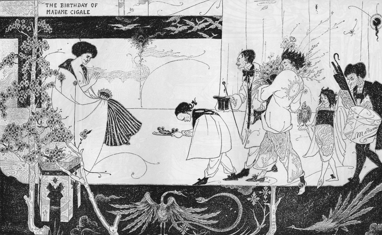 マダムシガールの誕生日、c1893 作： オーブリービアズリー