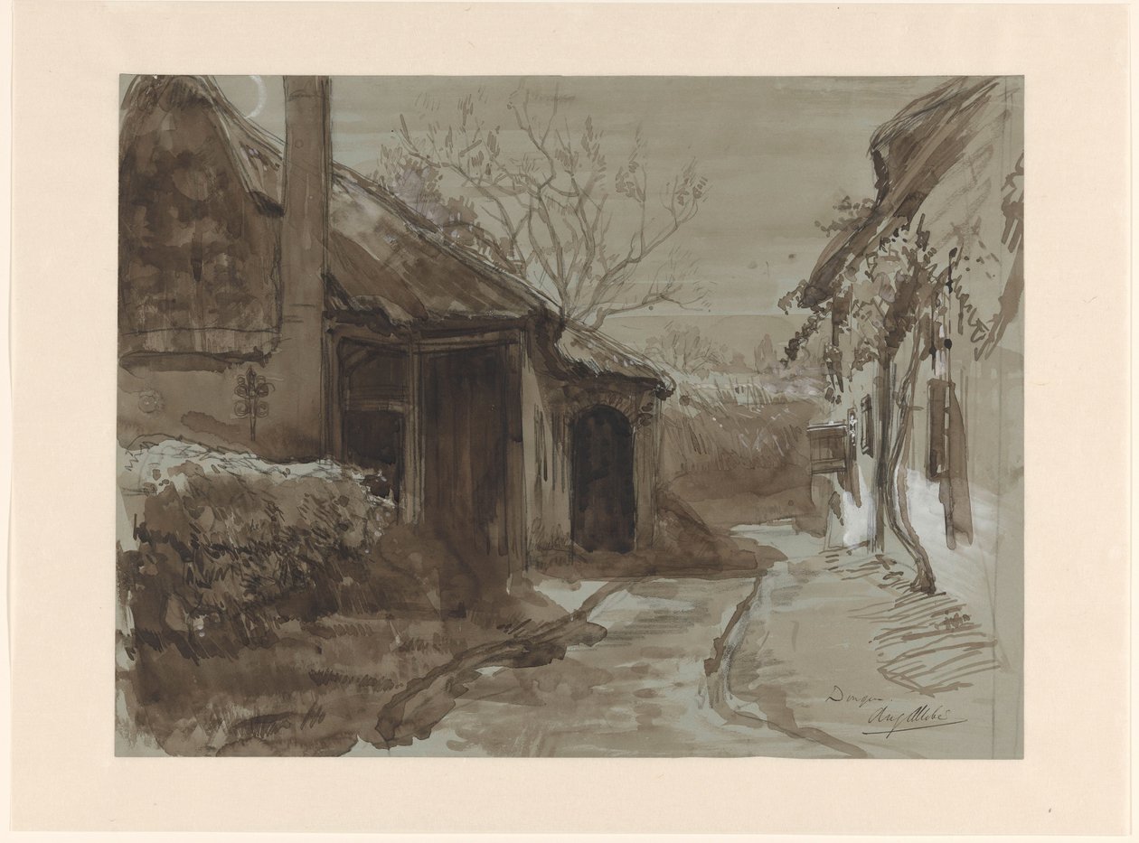洞元村の風景 作： 八月の路地