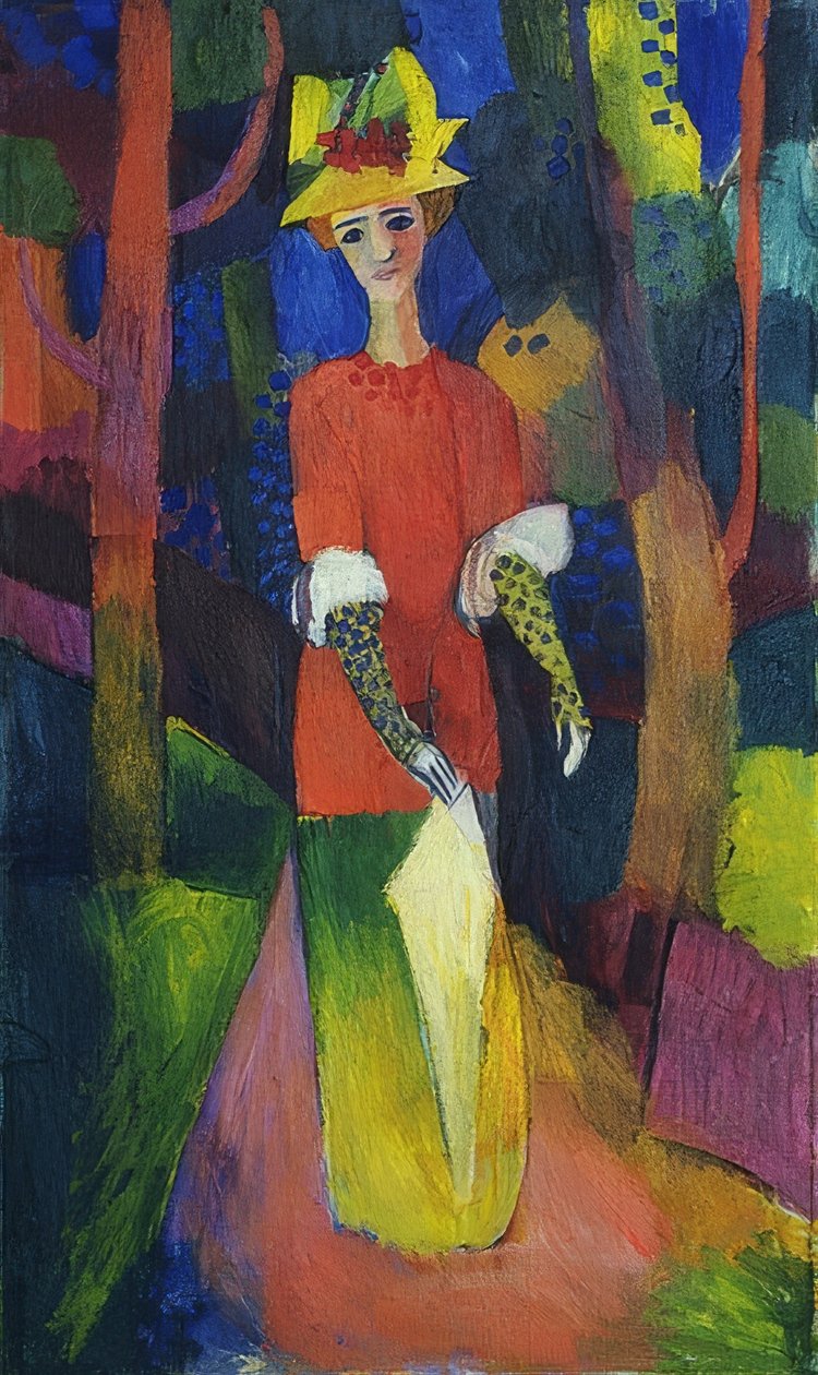 公園の女性。 1914 作： オーガストマッケ