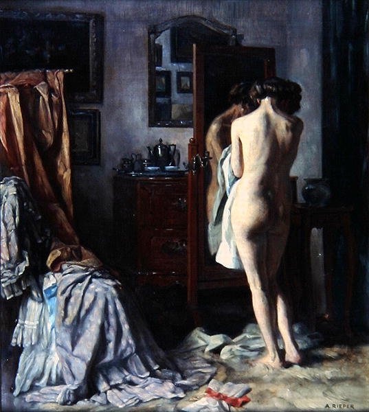 ブドワール」1910年頃（油彩・キャンバス） 作： オーガスト・リーパー