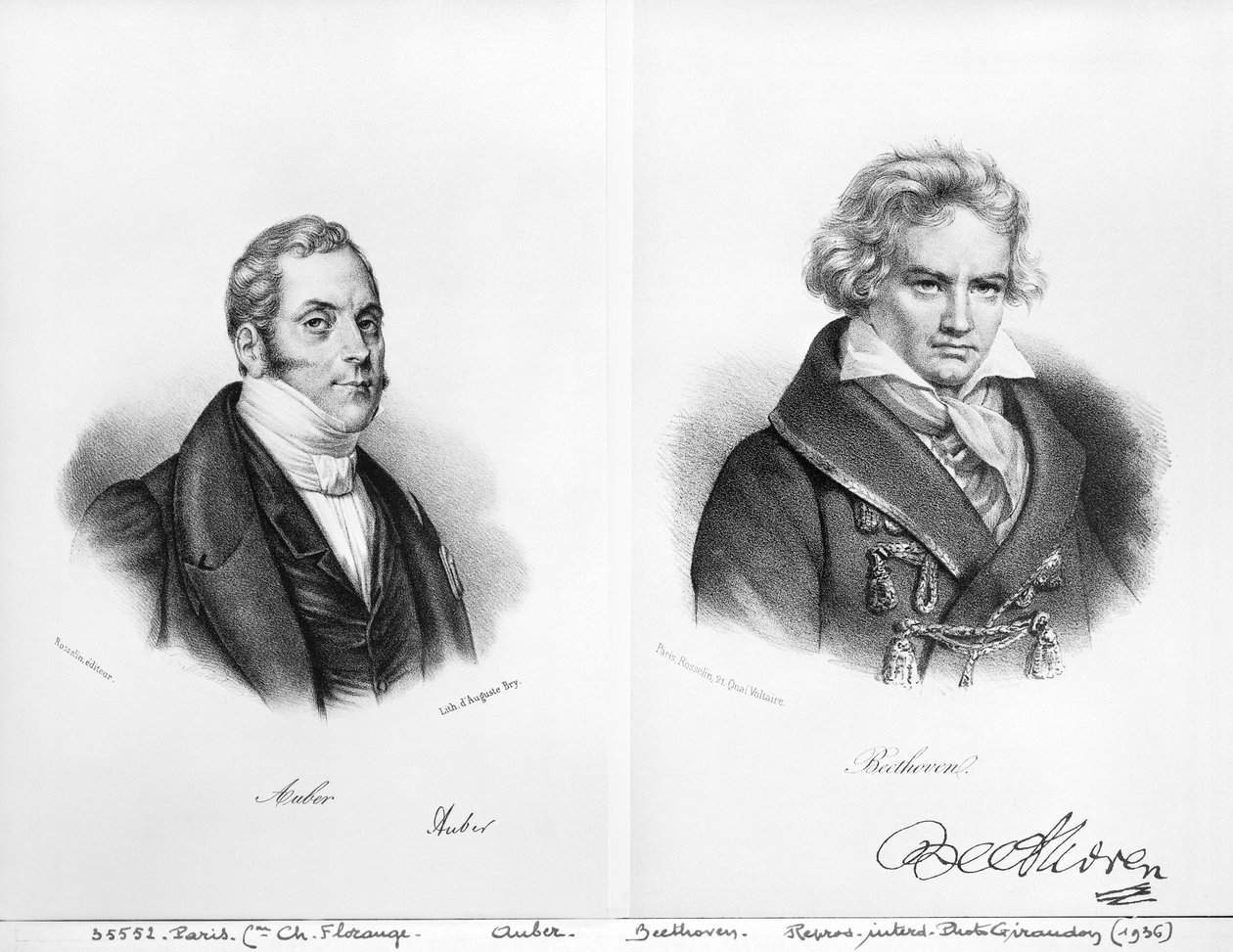 エスプリオーベル（1782-1871）とルートヴィヒファンベートーベン（1770-1827） 作： オーギュスト・ブリー