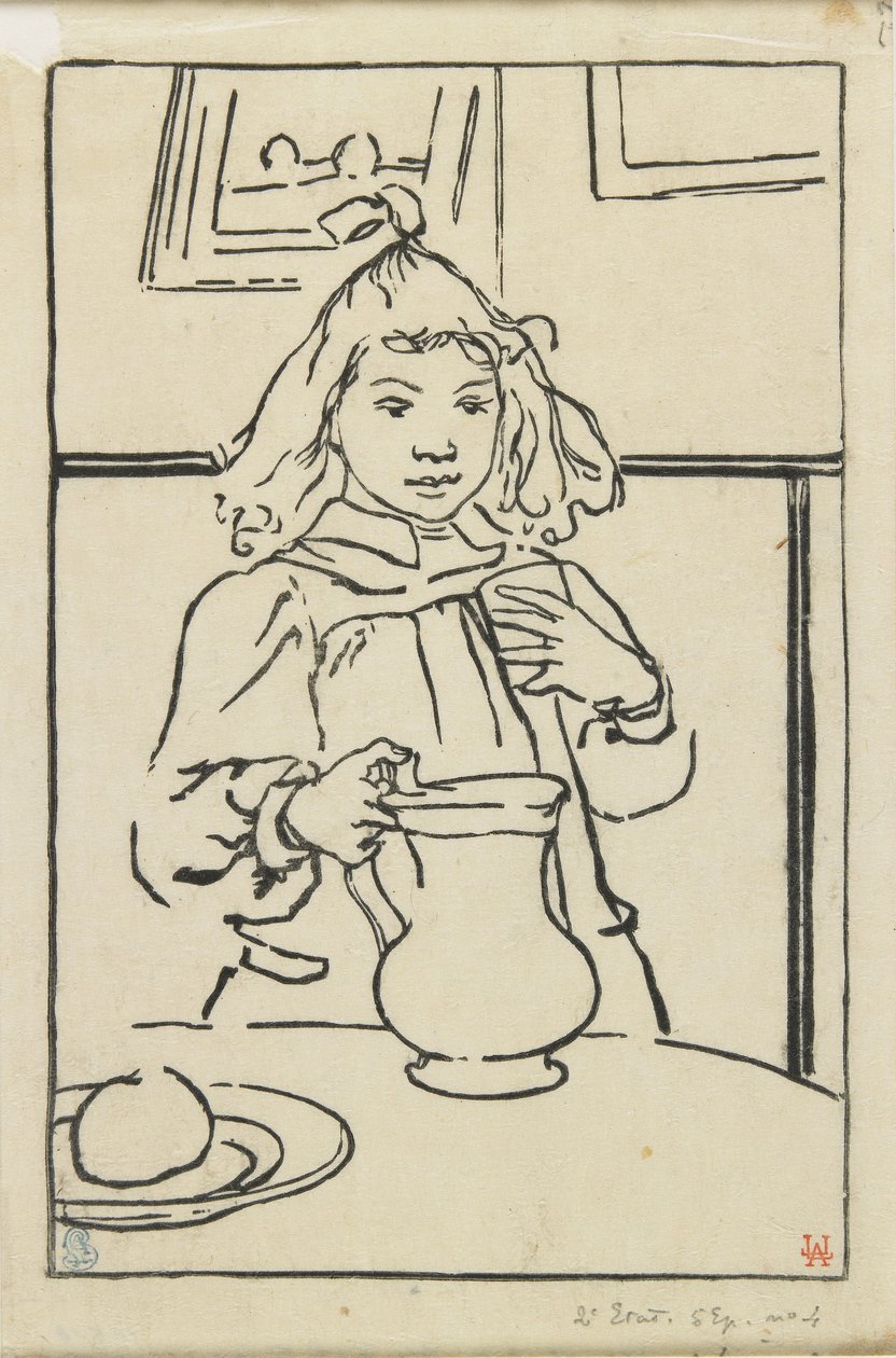 投手を持つ少女、1890 作： オーギュスト・ルイ・ルペール