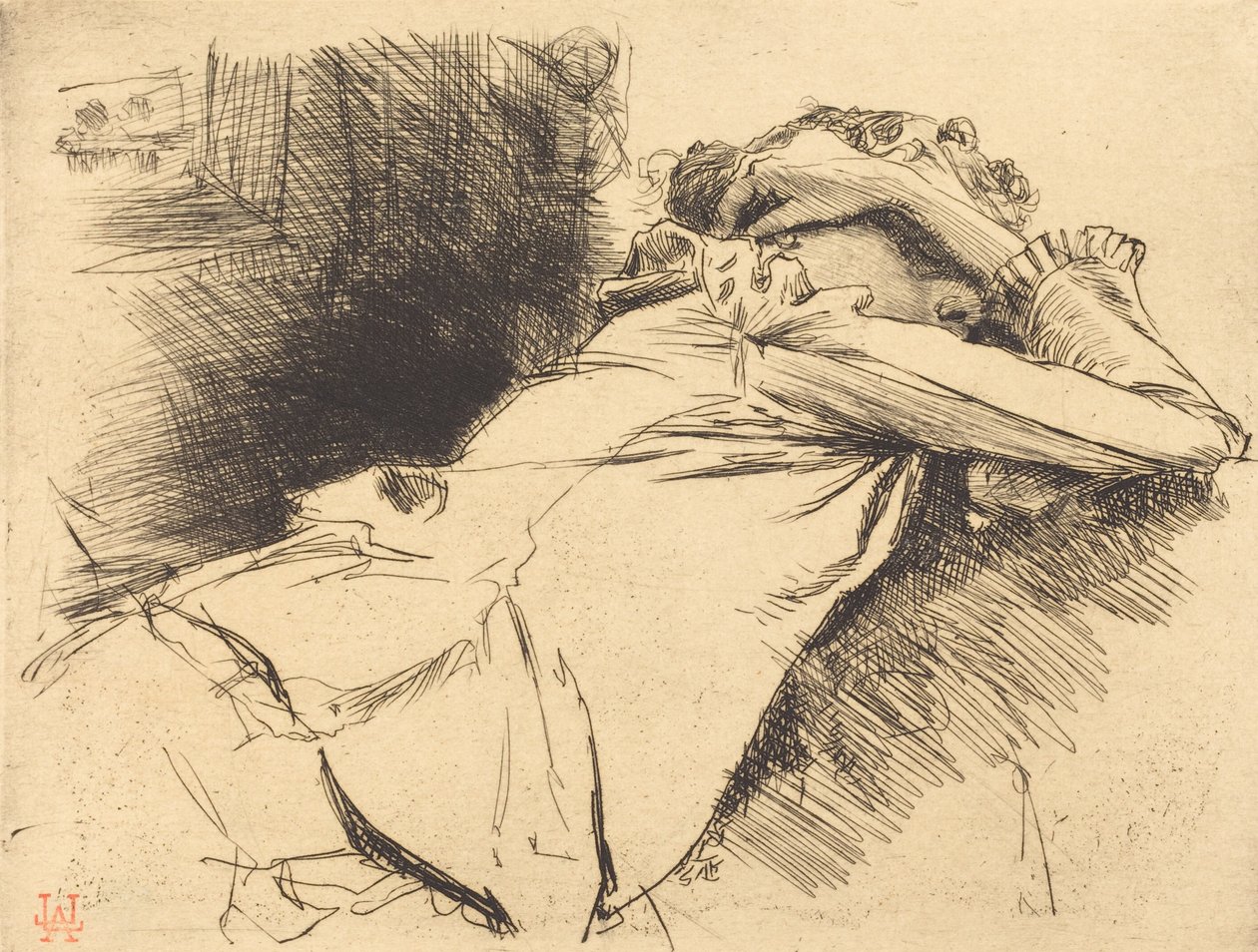リクライニングした女性の眠るファム カウチ ソムイラン、1892 年。 作： オーギュスト・ルペール