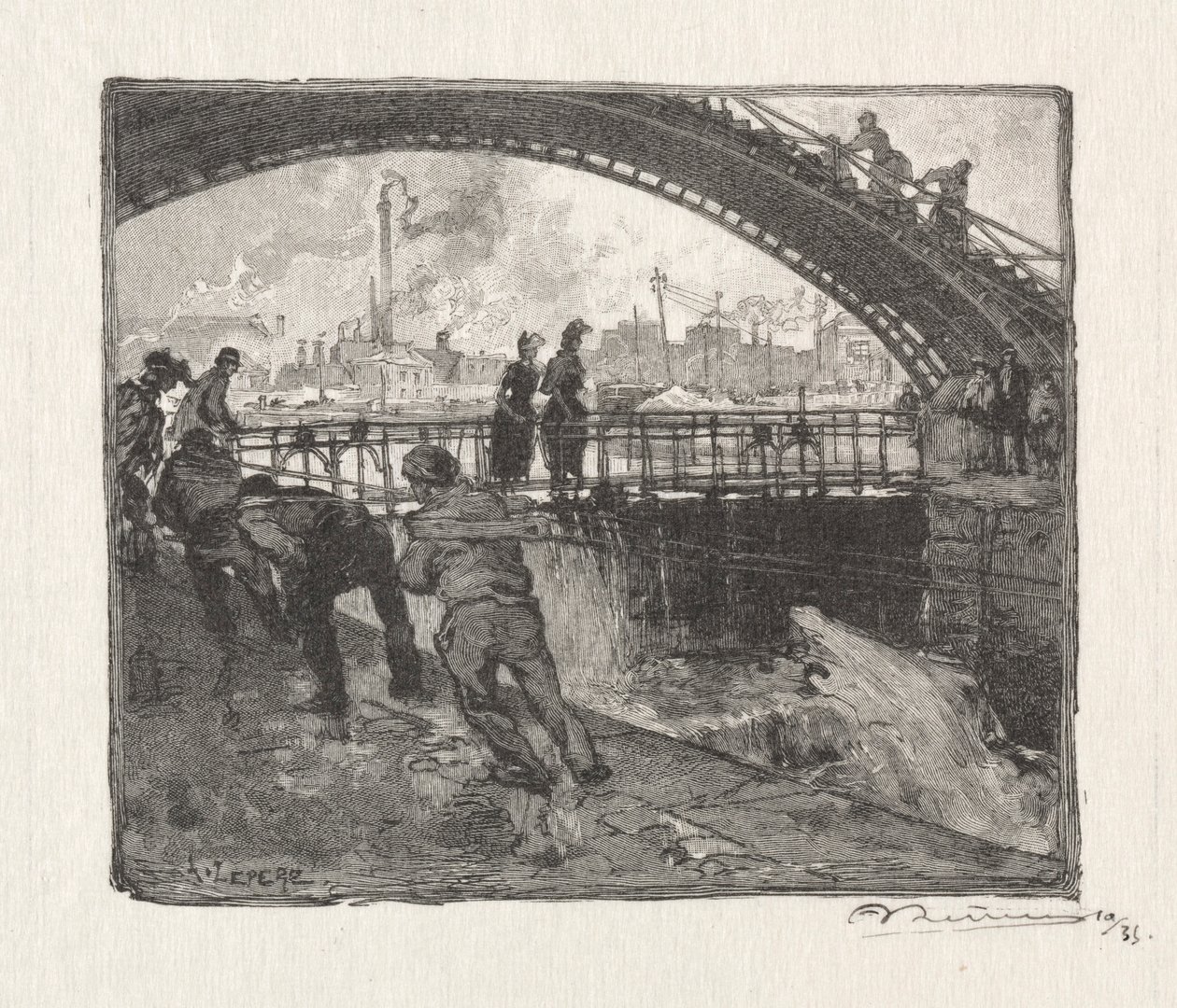 LEcluse du Canal St. Martin、1890年。 作： オーギュスト・ルイ・ルペール