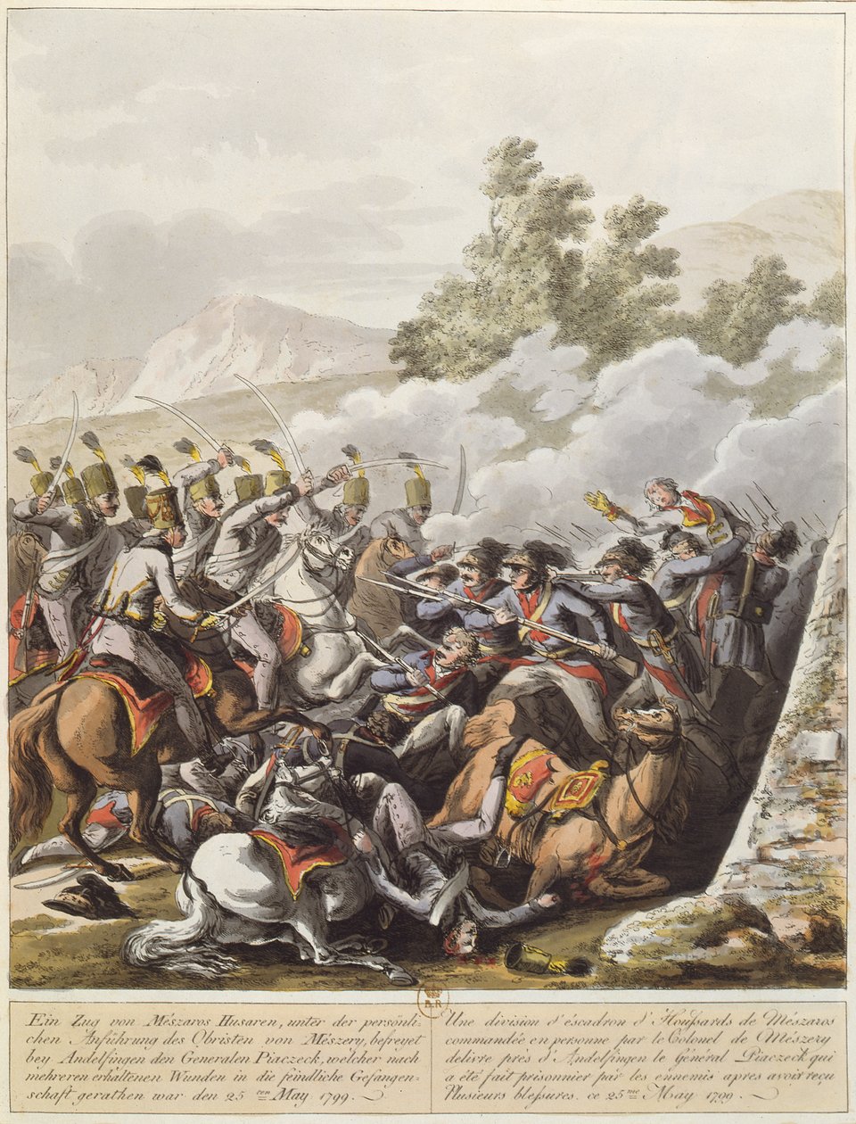 1799年5月25日、スイスのフランス革命戦争中のアンデルフィンゲンでの事件、1800年頃 作： オーストリア学派