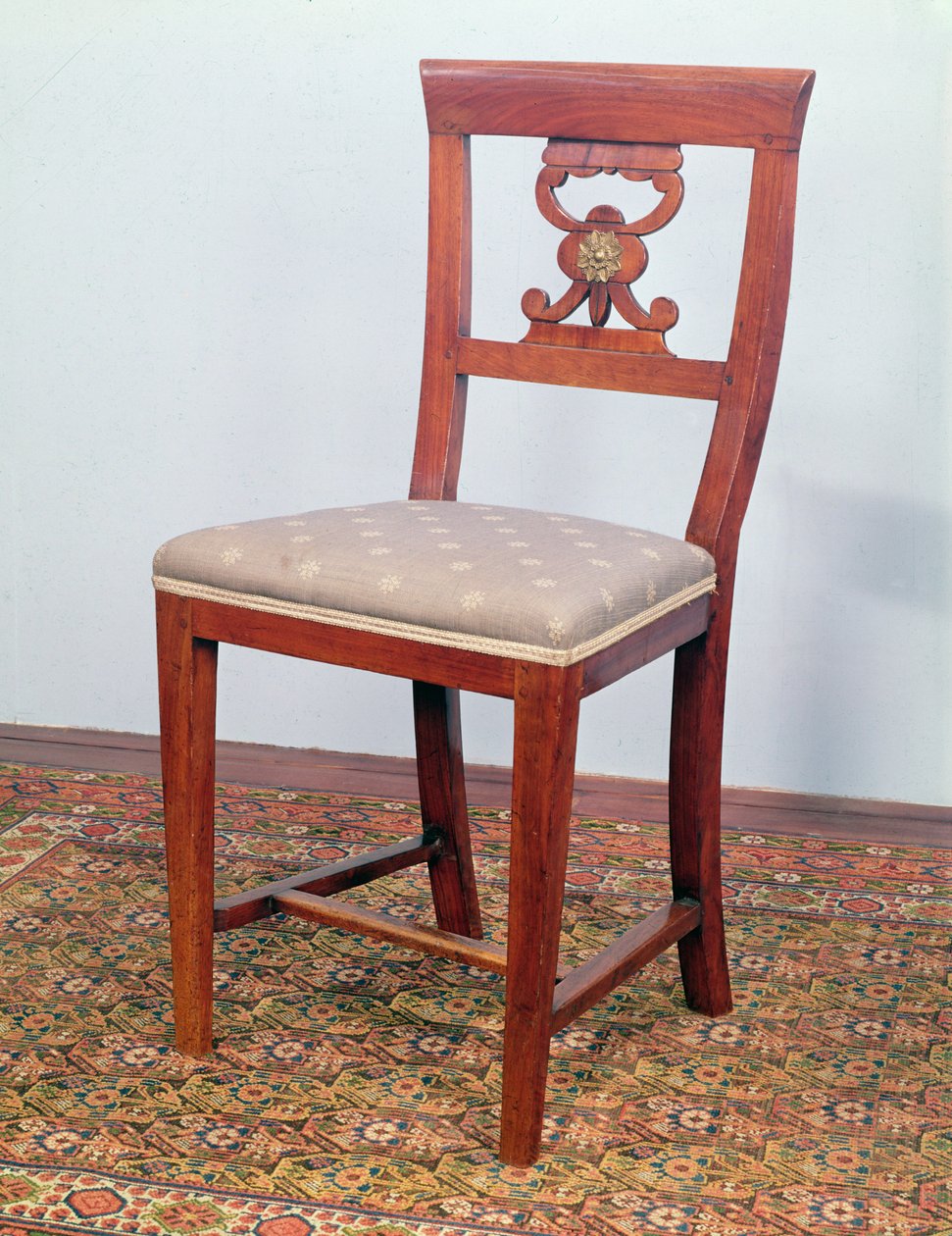 椅子、ビーダーマイヤー様式、1820年頃（真鍮製の台紙が付いた果物の木） 作： オーストリア学派