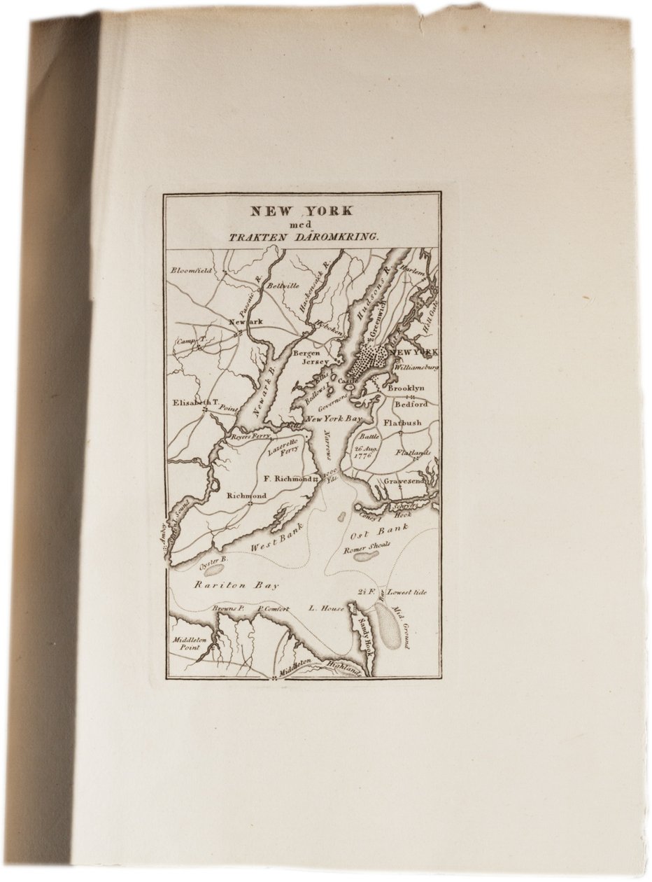 1824年の米国の地図からのニューヨークの地図 作： アクセル・レオンハルト・クリンコフストローム