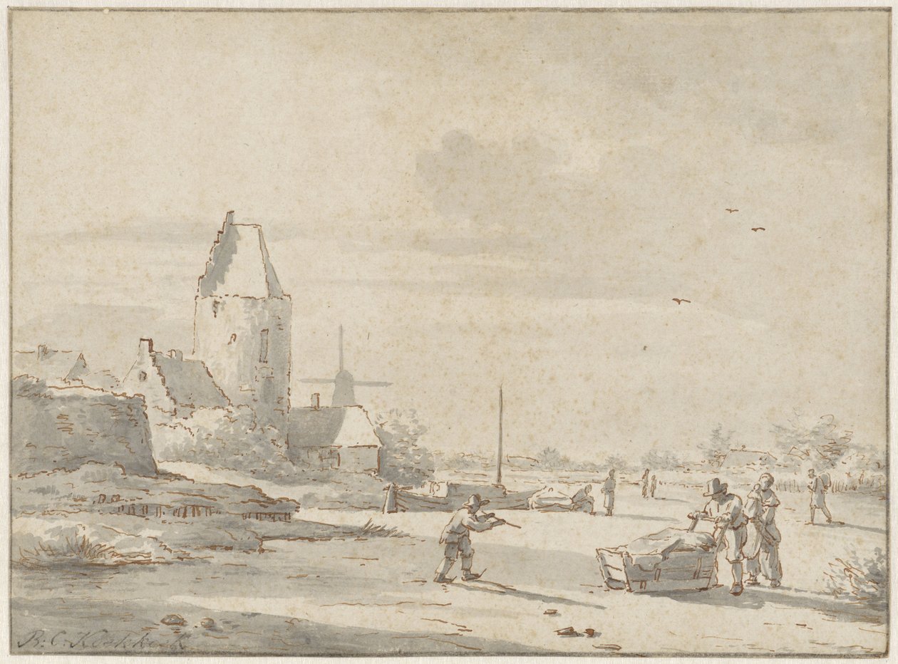 冬の風景 作： Barend Cornelis Koekkoek（帰属）