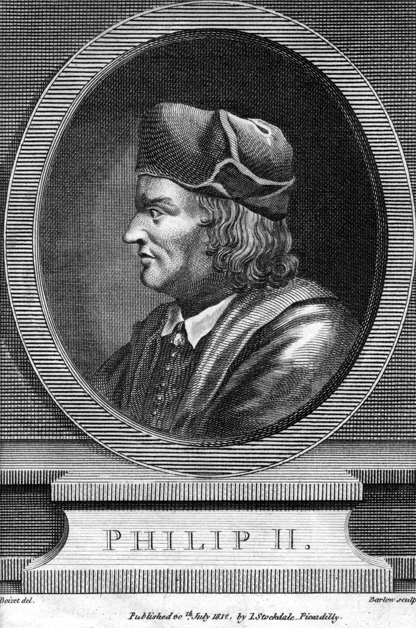 フランスのフィリップ2世、1812年。 作： バーロウ