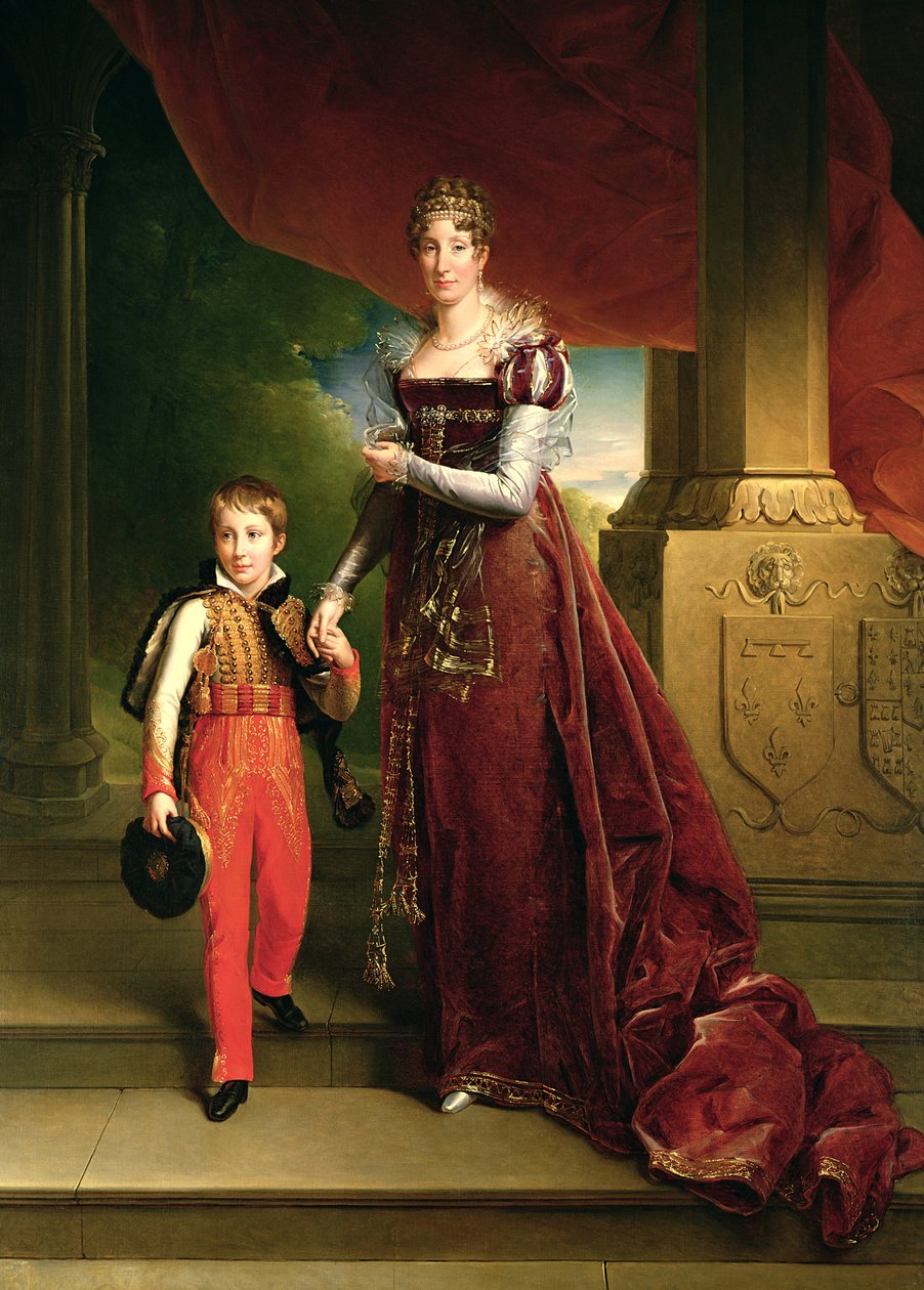 マリー・アメリ・ド・ブルボン（1782-1866）オルレアン公爵夫人とその息子、フェルディナンド王子（1810-42）シャルトル公爵 作： バロン・フランソワ・パスカルサイモン・ジェラール