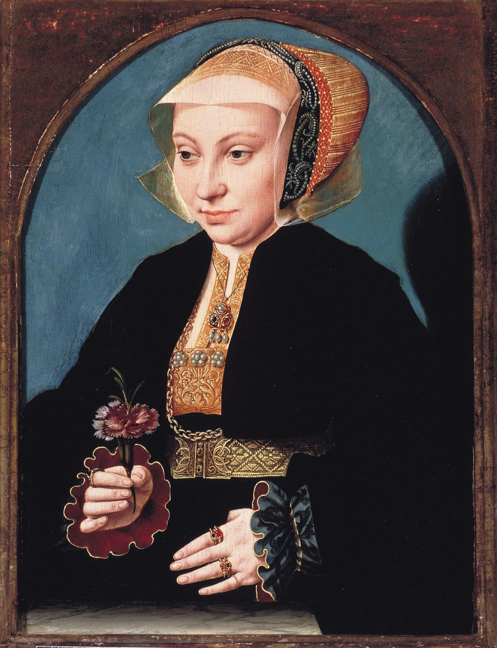 貴婦人の肖像、c.1539 作： バルトロメウス・ブルーイン