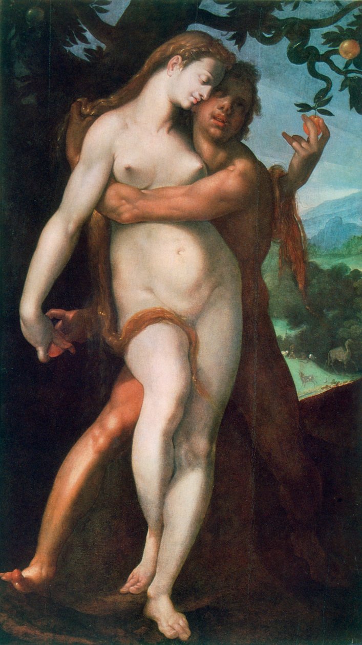アダムとイブ、c1566-1611。 作： バルトロメウス・スプランガー