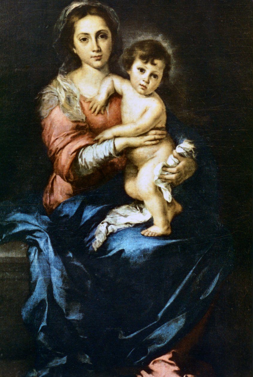子供のいる聖母、c1638-1682 作： バルトロメエステバンムリーリョ