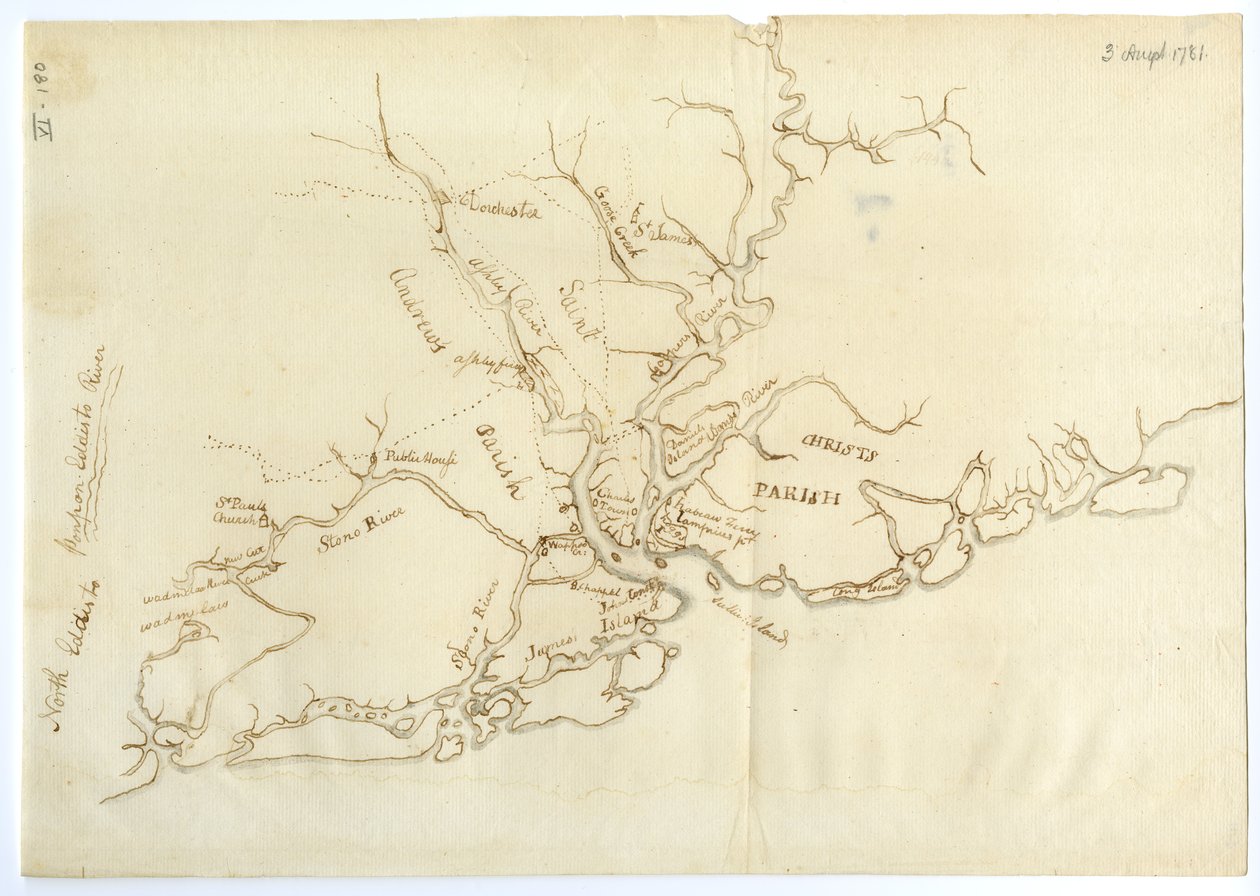 サウスカロライナ州チャールストンの地図、1781年8月3日 作： ベンジャミン・リンカーン