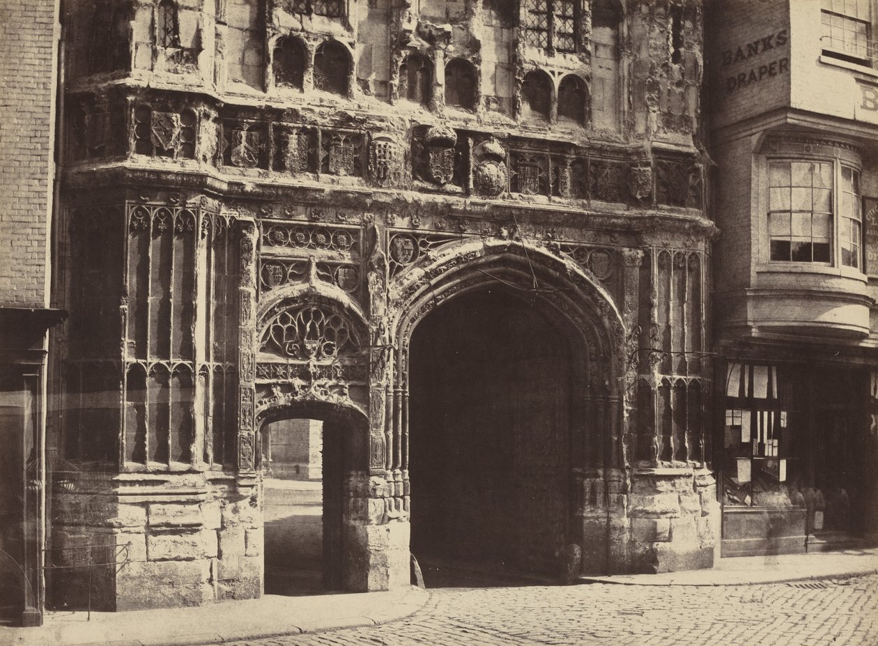 カンタベリー州クライストチャーチ・ゲートウェイ、1854年、1857年印刷（写真） 作： ベンジャミン・ブレックネル・ターナー