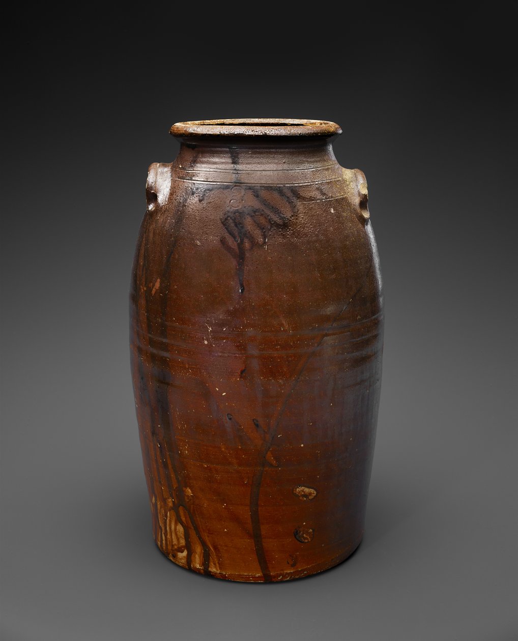チャーン、c。 1880年（すべり釉石器） 作： ベンジャミン・フランクリン（attr.to）カークランド