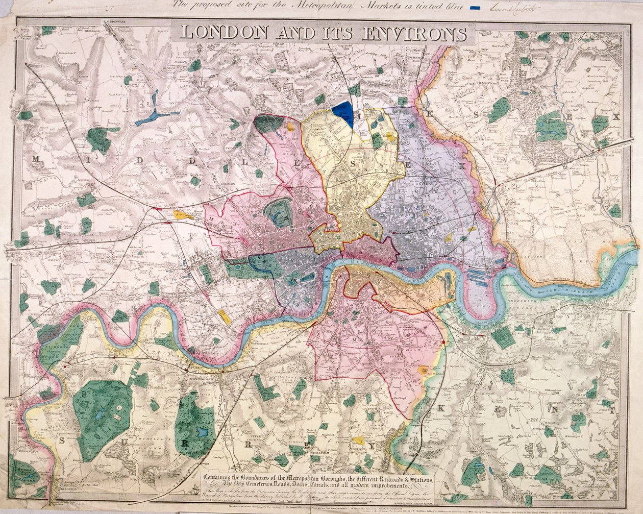ロンドンの一般地図、1847 作： ベンジャミン・リース・デイヴィス