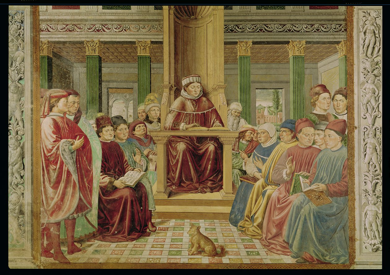 ローマの学校での聖オーガスティン読書修辞学と哲学、1464-65 作： ベノッツォディレディディサンドロゴッツォーリ