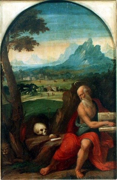 St.Jerome（パネル） 作： ベンヴェヌート・ティシ・ダ・ガロファロ